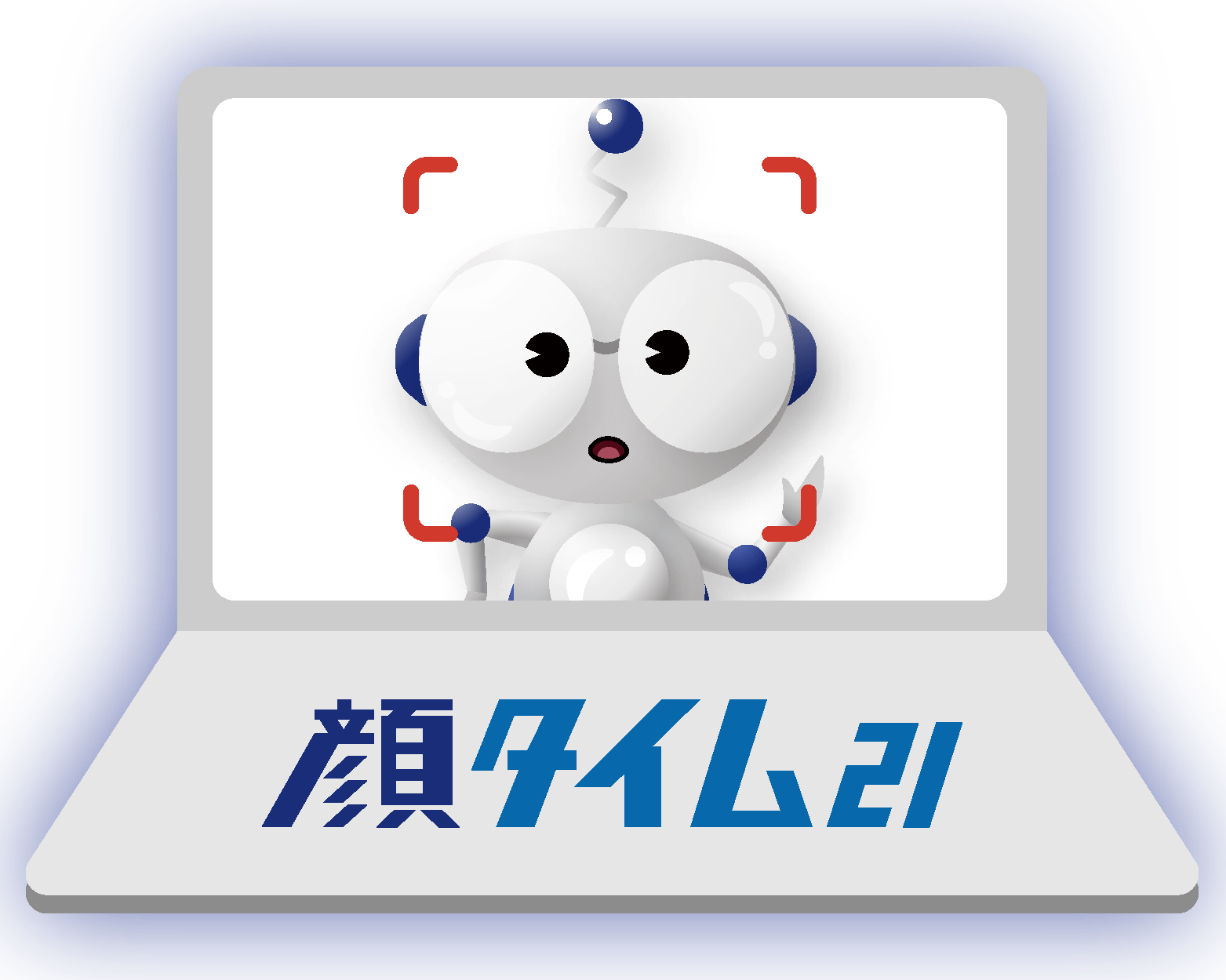 有限会社サンテルのイメージキャラクター「サンテルくん」と、顔タイム21のロゴの画像